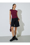 Burgundy Fitted Short Cap Sleeve Round Neck T-Shirt - 2