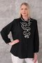 Plus Size Ruffled High Collar Long Sleeve Solid Color Classic Evening Dress Stylish Women's Shirt