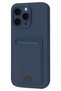 Ilkestor iPhone 16 Pro Max Case Kelvin Silicone with Business Card Holder (125106) - Navy Blue