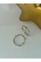 Single Stone Detailed Hoop Earrings (Steel) - 2