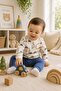 Baby boy car patterned ribbed top and bottom set 3-6-9-12 months old - 4