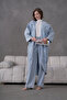 Women's Embroidered Summer Denim Bat Sleeve Two-Piece Set - 2