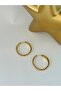 Zircon Stone Detailed Medium Size Steel Hoop Earrings - 3