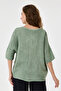 Khaki Italian 100% Linen Stone Oversize Linen Blouse Size 38 - 42 - 5