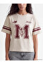Vizyon New Season Beige Printed Soft Touch Women's T-Shirt - 4