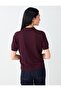 Burgundy V-Neck Short Sleeve Knit Sweater - 5