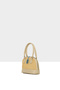 Cream Women's Oval Bottle Leather Decorated Straw Bag M000008810 - 2