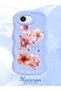 iPhone 16E Compatible Case Camera Protector Blue Silicone Couple Phone Case Floral Pattern - 2