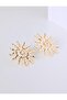 Gold Color Sun Shaped Shiny Earrings