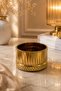 6-Piece Gold Plated Glass Striped Dessert Bowl Glass Snack Bowl Striped Magnolia Magnolia Bowl 9cm - 2