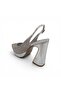 Mi̇lano 1280 Women's Stone-Embellished Platform Heeled Shoes (12 cm Heel Length) - 6