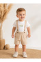 Baby Boy Suspender Shorts Set |   Cotton Summer T-Shirt 2-Piece Set 2 Pieces T-Shirt+Overalls 100%100% Cotton