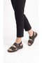 Women's Genuine Leather Double Velcro Comfortable Orthopedic Flexible Sole Daily Sandals - 3