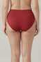 Women's 10 Pieces Red Plus Size High Waist Cotton Ribbed Panties - Gathering and Comfortable Daily Bato Underwear - 3