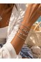 Steel 4-Piece Women's Men's Bosslady Combination Bracelet Set / Thick Oval Chain / Square Chain / Sign Chain / Gold / Silver Color / with Extension Chain - 2