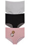 Hyper High Waist Flared Fabric - Stylish Plus Size Panties with Lace Design on the Back 3-Pack W-4558 R4/2