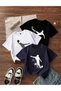 Boys' Football and Basketball Printed 3-Piece T-Shirt (Navy Blue-White-Black)