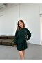 Women's Oversize Long Sweater and Flared Mini Skirt Knitwear Top and Bottom Set - Standard - 4