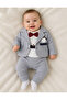 Baby Boy 3-Piece Set with Bow Tie and Jacket, Gray, 0-3 Months, Cotton