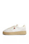 Women's Monogram Logo Patterned Low-Top Comfortable Sole Ecru Sneaker