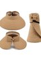 Foldable Hook and Loop Wide Open Top Straw Visor Hat Sunscreen - 8