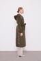 Khaki Waist-Tied Hooded Cashmere Coat - 2