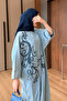 Women's Beaded Embroidered Denim Wide Fit Dress - 6