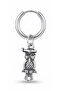 Unisex Silver Color Surgical Steel Dangle Graduated Owl Figured Hoop Earrings 1 Piece