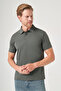Khaki Polo Collar Short Sleeve Relaxed Fit Flexible Non-Fraying Collar Technology T-Shirt 1011260176 - 4