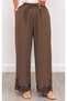 679 Wide Leg Trousers with Scallop Detail, Elastic Waist, Tencel Fabric - 3