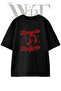 Pinup Margarita Design Printed Unisex Black Oversize T-Shirt