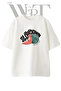 Slowdown Snail Design Printed Unisex White Oversize T-Shirt