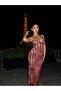 Premium Lace Embroidered Strapless Evening Dress - 4