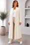 Women's Long Maxi Standard Sleeve and Feathered Knitted Cardigan - 4