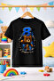 Super Bear Adventure Super Bear 3-4-5-6-7-8-9 Printed Children's Unisex Black Tshirt - 7