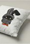 Black Cat Patterned Cushion Cover with Rabbit Costume 245 – Bunny Cat Design 45X45 cm - 3
