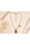 Letter C Evil Eye Beaded Gold Color Vintage Plate Women's Necklace