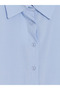 Blue Plus Size Poplin Women's Shirt - 3
