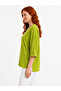 Women's Relaxed Fit Green Oversize Basic Blouse - 3