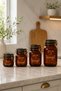 Set of 4 Amber Glass Jars with Locking Lids (500 ml + 750 ml + 1 Liter + 1.5 Liter) Airtight Storage Jar - 4