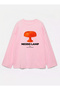 100% Cotton Oversize Fit Nesso Lamp Printed - Crew Neck Long Sleeve T-Shirt