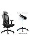 Modern Ergonomic Office Chair with Adjustable Headrest, 3D Armrests & Footrest – High Back Mesh Chair with Tilt Lock and Chrome Base – Ideal for Executives and Managers - 5