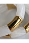 White Marble Patterned Gold Detailed Flexible Women's Bracelet with Stylish Design - 3