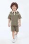Boy's 100% Cotton Printed Short Sleeve Shorts 2-Piece Set M00846 Green