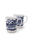 Earthenware Classic Blue Windmill Pattern Mug, 340ml, White (Set of 4) - 3