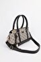 Women's Monogram Mink Black Leather Lock Charm Detailed Hand Shoulder and Crossbody Bag Elena - 4