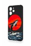 Redmi 12 Compatible Red Sun Whale Pattern Silicone Case - 4