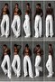 Palazzo White Denim Pants High Waist Loose Street Style Office/Young Summer Pants Denim Jeans - 6