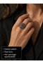 Vintage Sun and Moon Figured Women's Ring – Mystic Face Detailed Silver Color Gothic Bohemian Design Adjustable