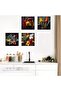 30x30 cm 4 Panel Black Gallery Wrapped Spice Canvas Set | Kitchen Wall Art | Chili Pepper Turmeric Herbs Cooking Decor | Ready to Hang - 5